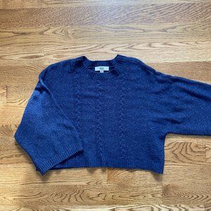 BB Dakota cobalt blue cable knit sweater